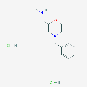 molecular formula C13H22Cl2N2O B8178995 1-(4-benzylmorpholin-2-yl)-N-methylmethanamine;dihydrochloride 