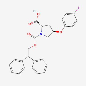 molecular formula C26H22INO5 B8179033 (2S,4R)-1-(9H-fluoren-9-ylmethoxycarbonyl)-4-(4-iodophenoxy)pyrrolidine-2-carboxylic acid 