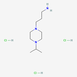 molecular formula C10H26Cl3N3 B8179035 3-(4-Propan-2-ylpiperazin-1-yl)propan-1-amine;trihydrochloride 