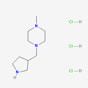 molecular formula C10H24Cl3N3 B8179054 1-Methyl-4-(pyrrolidin-3-ylmethyl)piperazine;trihydrochloride 