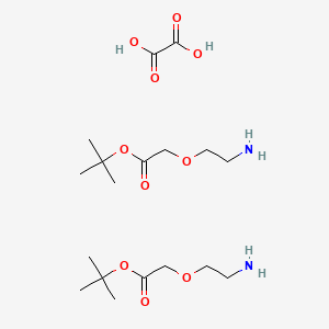 molecular formula C18H36N2O10 B8179115 tert-Butyl 2-(2-aminoethoxy)acetate hemioxalate 