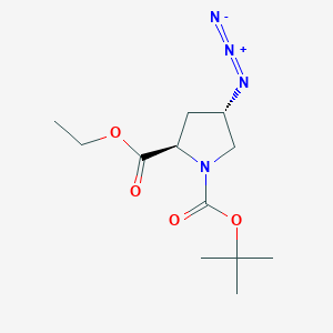 molecular formula C12H20N4O4 B8179116 (4S)-1-Boc-4-azido-D-proline ethyl ester 