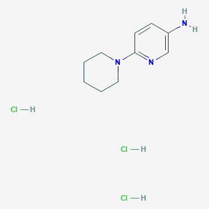 molecular formula C10H18Cl3N3 B8179123 6-(1-Piperidinyl)-3-pyridinamine 3HCl 