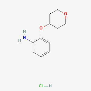 molecular formula C11H16ClNO2 B8179150 2-(Oxan-4-yloxy)aniline;hydrochloride 