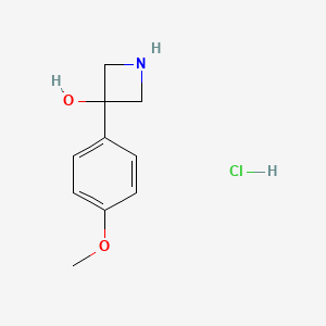 molecular formula C10H14ClNO2 B8179161 3-(4-Methoxyphenyl)-3-azetidinol HCl 