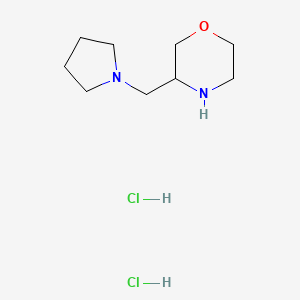 molecular formula C9H20Cl2N2O B8179175 3-(1-Pyrrolidinylmethyl)morpholine 2HCl 