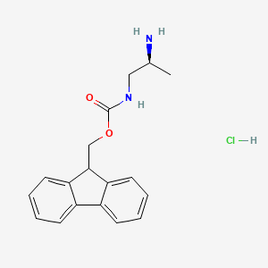 molecular formula C18H21ClN2O2 B8179192 (S)-1-N-Fmoc-propane-1,2-diamine HCl 