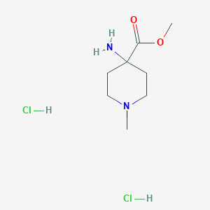 molecular formula C8H18Cl2N2O2 B8179228 Methyl 4-amino-1-methylpiperidine-4-carboxylate 2HCl 