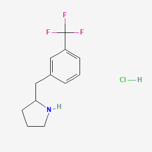 molecular formula C12H15ClF3N B8179274 2-[3-(Trifluoromethyl)benzyl]pyrrolidine HCl 
