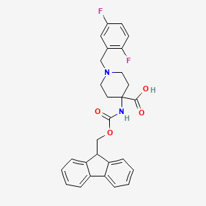 molecular formula C28H26F2N2O4 B8179275 4-(Fmoc-amino)-1-(2,5-difluorobenzyl)-4-carboxypiperidine CAS No. 916422-03-2