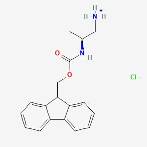 molecular formula C18H21ClN2O2 B8179277 [(2S)-2-(9H-fluoren-9-ylmethoxycarbonylamino)propyl]azanium;chloride 