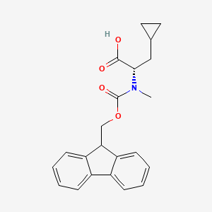 molecular formula C22H23NO4 B8179294 (S)-2-(N-Fmoc-N-methyl-amino)-3-cyclopropylpropanoic acid 