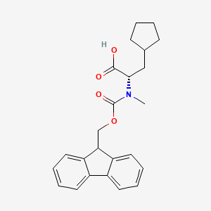 molecular formula C24H27NO4 B8179298 (2S)-3-cyclopentyl-2-[9H-fluoren-9-ylmethoxycarbonyl(methyl)amino]propanoic acid 