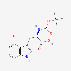 molecular formula C16H19FN2O4 B8179310 (2S)-3-(4-fluoro-1H-indol-3-yl)-2-[(2-methylpropan-2-yl)oxycarbonylamino]propanoic acid 