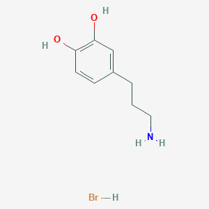 molecular formula C9H14BrNO2 B8179324 4-(3-Amino-propyl)-benzene-1,2-diol 
