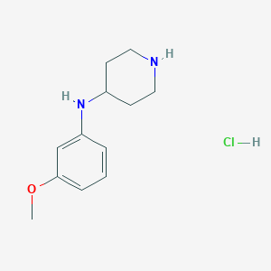 molecular formula C12H19ClN2O B8179332 N-(3-Methoxyphenyl)-4-piperidinamine HCl 