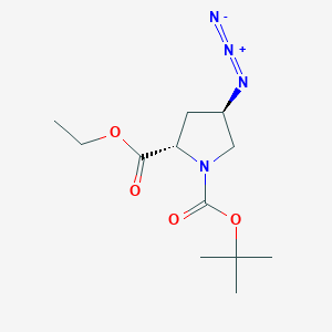 molecular formula C12H20N4O4 B8179350 (4R)-1-Boc-4-azido-L-proline ethyl ester 