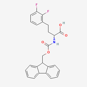 molecular formula C25H21F2NO4 B8179365 (2R)-4-(2,3-difluorophenyl)-2-(9H-fluoren-9-ylmethoxycarbonylamino)butanoic acid 