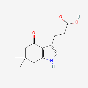 molecular formula C13H17NO3 B8179433 4,5,6,7-H4-6,6-Me2-4-oxo-indole-3-propanoic acid 