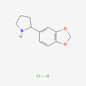 molecular formula C11H14ClNO2 B8179438 2-(Benzodioxol-5-YL)pyrrolidine hydrochloride 
