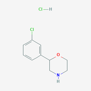 molecular formula C10H13Cl2NO B8179482 2-(3-Chlorophenyl)morpholine hydrochloride 