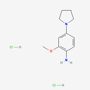 molecular formula C11H18Cl2N2O B8179484 2-Methoxy-4-(pyrrolidin-1-yl)aniline 2HCl 