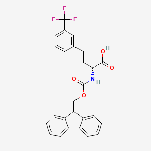 molecular formula C26H22F3NO4 B8179504 (2R)-2-(9H-fluoren-9-ylmethoxycarbonylamino)-4-[3-(trifluoromethyl)phenyl]butanoic acid 