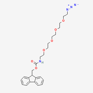 molecular formula C25H32N4O6 B8179511 FmocNH-PEG4-CH2CH2N3 