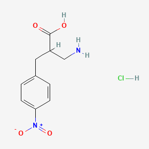 molecular formula C10H13ClN2O4 B8179556 a-(Aminomethyl)-4-nitrobenzenepropanoic acid HCl 
