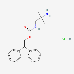 molecular formula C19H23ClN2O2 B8179563 1-N-Fmoc-2-methylpropane-1,2-diamine HCl 