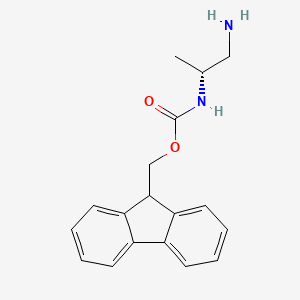 molecular formula C18H20N2O2 B8179617 [(1R)-2-amino-1-methylethyl]carbamic acid, 9H-fluoren-9-ylmethyl Ester 