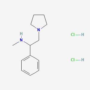 molecular formula C13H22Cl2N2 B8179625 N-methyl-1-phenyl-2-pyrrolidin-1-ylethanamine;dihydrochloride 