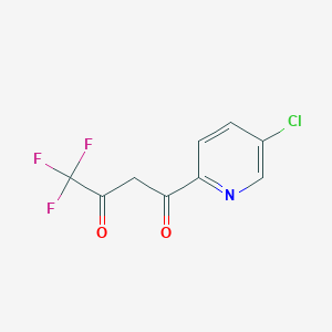 molecular formula C9H5ClF3NO2 B8179648 1-(5-Chloro-2-pyridinyl)-4,4,4-trifluoro-1,3-butanedione 