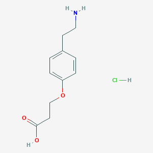 molecular formula C11H16ClNO3 B8179673 3-[4-(2-Aminoethyl)phenoxy]propanoic acid HCl 