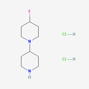 molecular formula C10H21Cl2FN2 B8179677 4-Fluoro-1,4'-bipiperidine dihydrochloride 