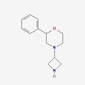 molecular formula C13H18N2O B8179718 4-(3-Azetidinyl)-2-phenyl-morpholine 2HCl 