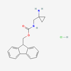 molecular formula C19H21ClN2O2 B8179764 1-(N-Fmoc-aminomethyl)cyclopropanamine HCl 