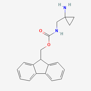 molecular formula C19H20N2O2 B8179768 9H-fluoren-9-ylmethyl N-[(1-aminocyclopropyl)methyl]carbamate 