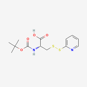 molecular formula C13H18N2O4S2 B8179774 (2R)-2-[(2-methylpropan-2-yl)oxycarbonylamino]-3-(pyridin-2-yldisulfanyl)propanoic acid 