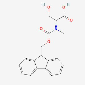 molecular formula C19H19NO5 B8179784 (2R)-2-[9H-fluoren-9-ylmethoxycarbonyl(methyl)amino]-3-hydroxypropanoic acid 