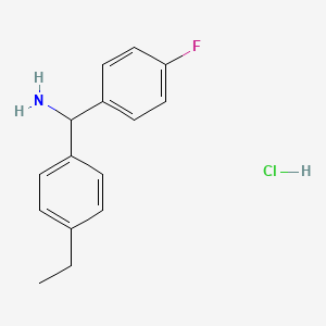 molecular formula C15H17ClFN B8179790 (4-Ethylphenyl)(4-fluorophenyl)methanamine hydrochloride 