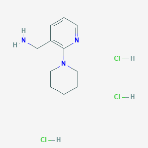 molecular formula C11H20Cl3N3 B8179814 2-(1-Piperidinyl)-3-pyridinemethanamine 3HCl 