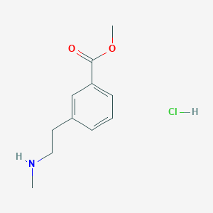 molecular formula C11H16ClNO2 B8179895 Methyl 3-[2-(methylamino)ethyl]benzoate HCl 