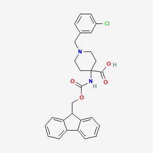 molecular formula C28H27ClN2O4 B8179936 4-(Fmoc-amino)-1-(3-Cl-benzyl)-4-carboxypiperidine 
