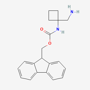 molecular formula C20H22N2O2 B8179944 9H-fluoren-9-ylmethyl N-[1-(aminomethyl)cyclobutyl]carbamate 