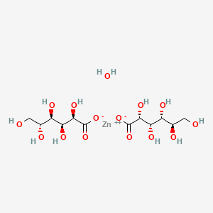 molecular formula C12H24O15Zn B8179992 zinc;(2R,3S,4R,5R)-2,3,4,5,6-pentahydroxyhexanoate;hydrate 