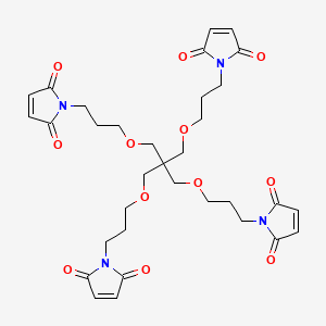 molecular formula C33H40N4O12 B8180026 1-[3-[3-[3-(2,5-Dioxopyrrol-1-yl)propoxy]-2,2-bis[3-(2,5-dioxopyrrol-1-yl)propoxymethyl]propoxy]propyl]pyrrole-2,5-dione 