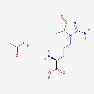 acetic acid;(2S)-2-amino-5-(2-amino-4-methyl-5-oxo-4H-imidazol-3-yl)pentanoic acid