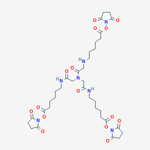 molecular formula C36H51N7O15 B8180058 (2,5-Dioxopyrrolidin-1-yl) 6-[[2-[bis[2-[[6-(2,5-dioxopyrrolidin-1-yl)oxy-6-oxohexyl]amino]-2-oxoethyl]amino]-2-oxoethyl]amino]hexanoate CAS No. 2098500-67-3