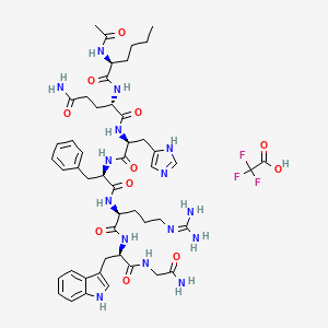 molecular formula C49H66F3N15O11 B8180065 Acetyl-(Nle4,Gln5,D-Phe7,D-Trp9)-a-MSH (4-10) amide Trifluoroacetate 